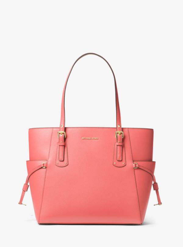 Damske Prenosná Taška Michael Kors Voyager Small Crossgrain Leather Ruzove Nachový - Kabelky Michael Kors Slevy | WSVBG-6502